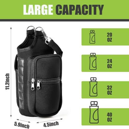 Revolutionary Magnetic Water Bottle Holder - Convenient Carrier Bag with Phone Pocket and 6 Strong Magnets for All Your Fitness Needs