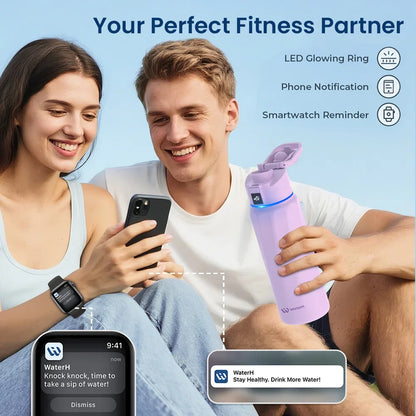 Stay Hydrated in Style: The WaterH Boost Smart Water Bottle - 32 Oz with Hydration Tracking App & Insulation