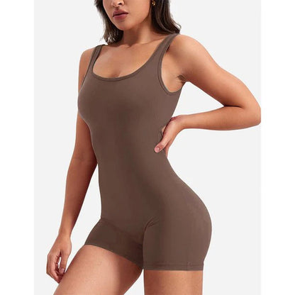 Elevate Your Style with Brillara™️ Women's Tummy Control V Back Scrunch One Piece Jumpsuit