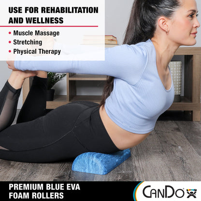 Transform Your Workout with the CanDo Extra Firm Half Round Foam Roller in Marble Blue