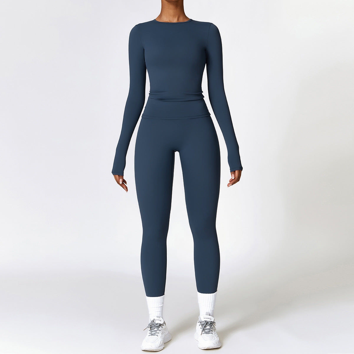 Stylish Quick-Drying Yoga Set - Long Sleeve Top & High Waist Leggings for Ultimate Comfort and Performance