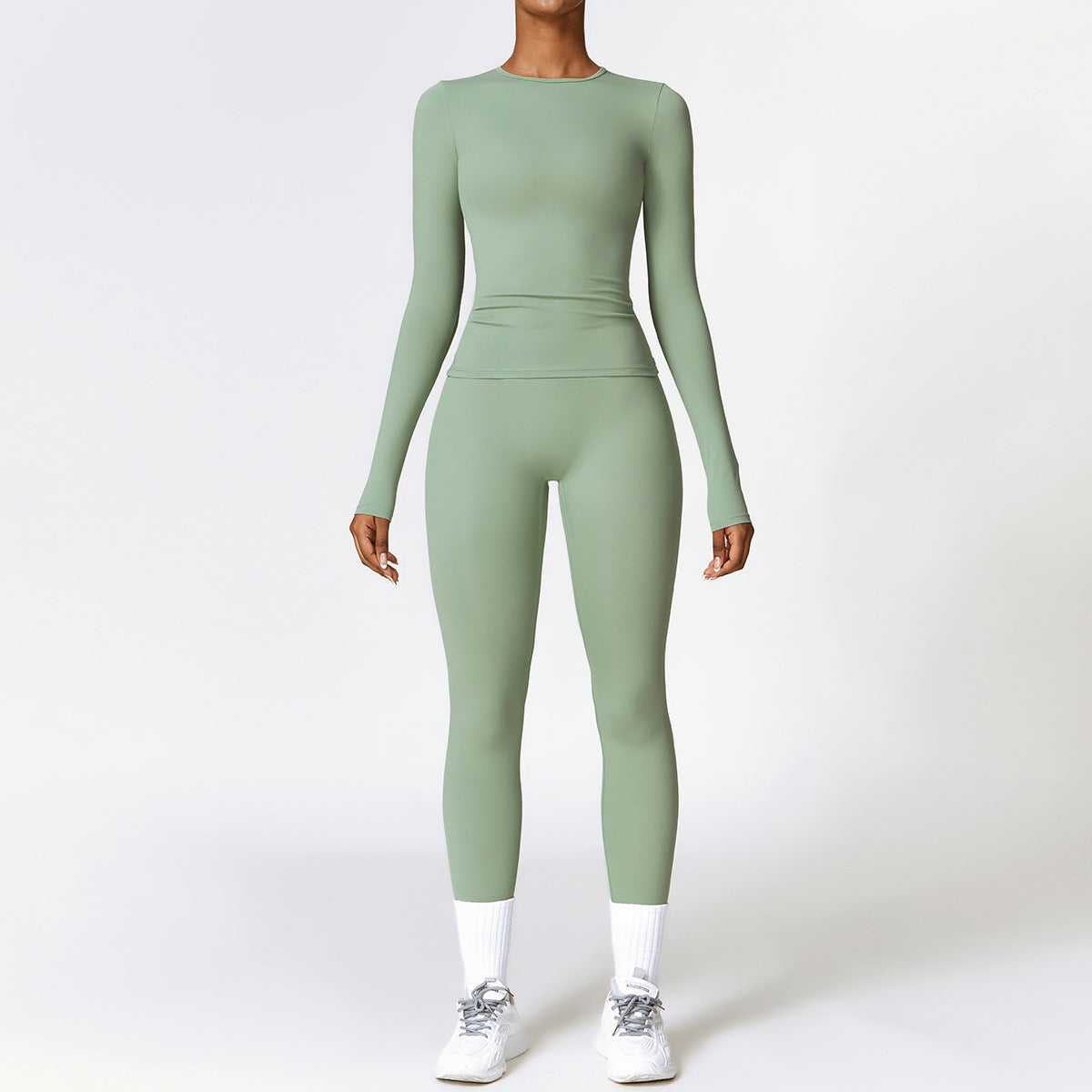 Stylish Quick-Drying Yoga Set - Long Sleeve Top & High Waist Leggings for Ultimate Comfort and Performance