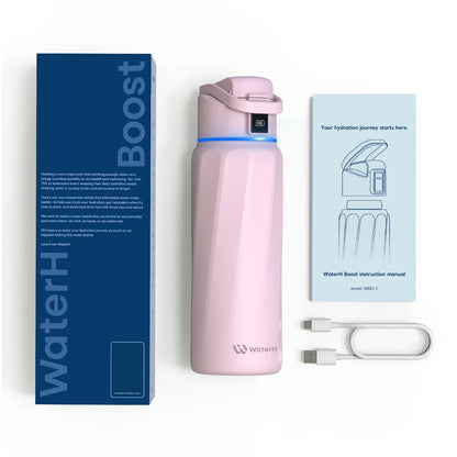Stay Hydrated in Style: The WaterH Boost Smart Water Bottle - 32 Oz with Hydration Tracking App & Insulation