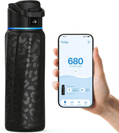 Stay Hydrated in Style: The WaterH Boost Smart Water Bottle - 32 Oz with Hydration Tracking App & Insulation
