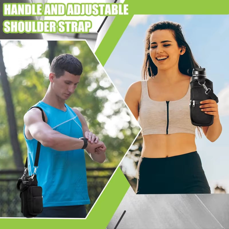 Revolutionary Magnetic Water Bottle Holder - Convenient Carrier Bag with Phone Pocket and 6 Strong Magnets for All Your Fitness Needs