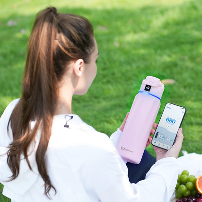 Stay Hydrated in Style: The WaterH Boost Smart Water Bottle - 32 Oz with Hydration Tracking App & Insulation