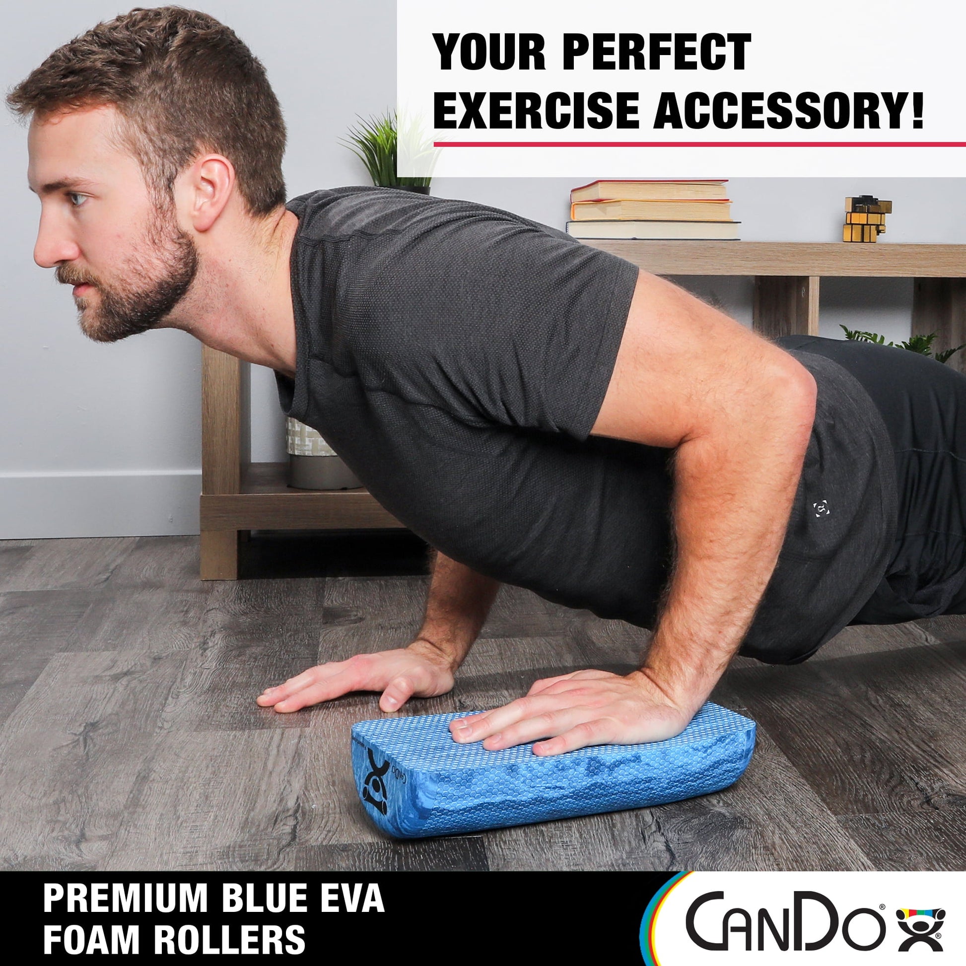 Transform Your Workout with the CanDo Extra Firm Half Round Foam Roller in Marble Blue