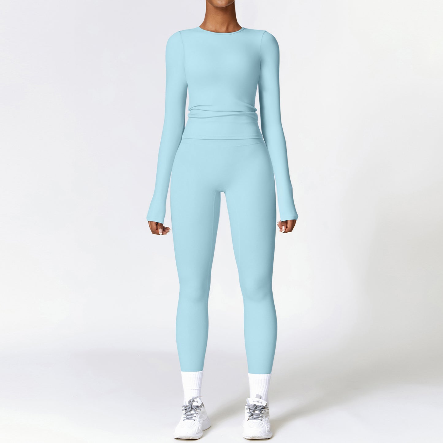 Stylish Quick-Drying Yoga Set - Long Sleeve Top & High Waist Leggings for Ultimate Comfort and Performance