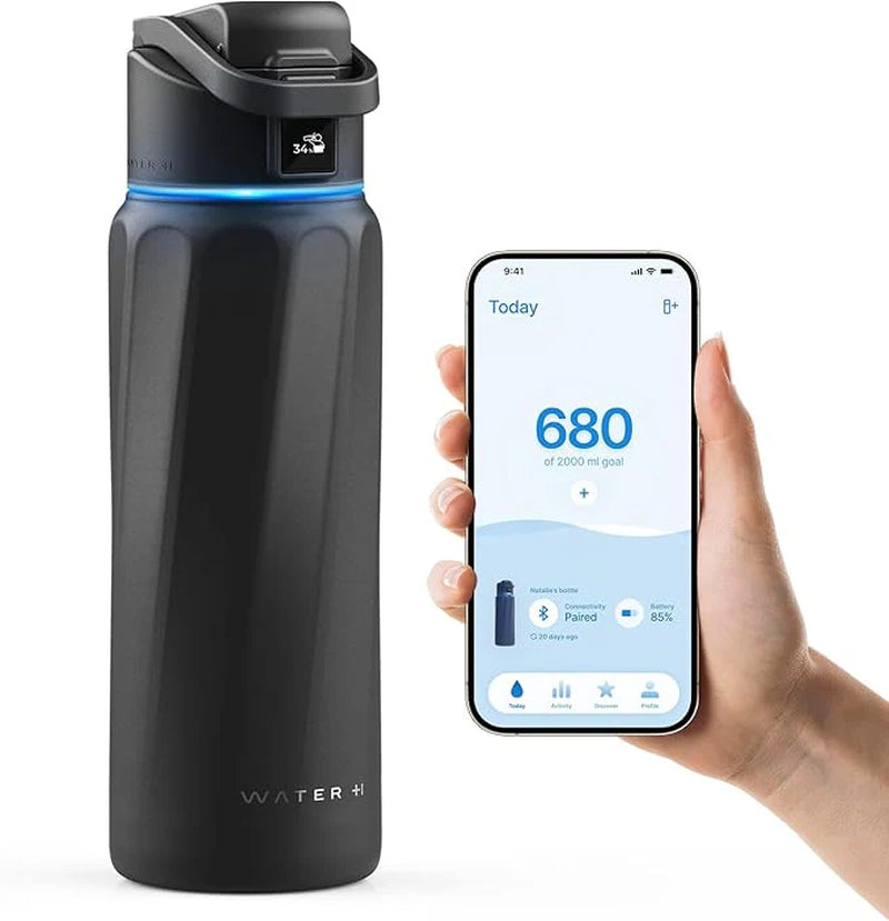 Stay Hydrated in Style: The WaterH Boost Smart Water Bottle - 32 Oz with Hydration Tracking App & Insulation