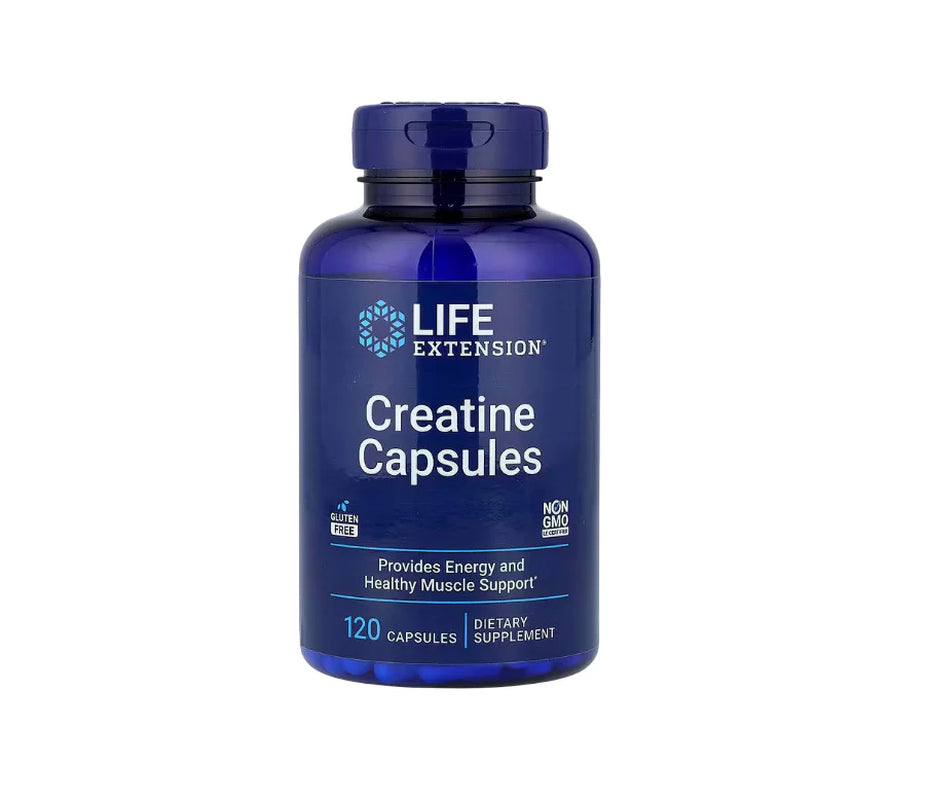 Life Extension Creatine Capsules - Boost Strength & Lean Muscle, Enhance Endurance - Non-GMO & Gluten-Free - 120 Count