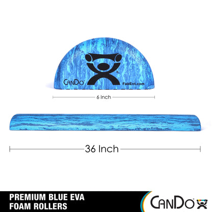Transform Your Workout with the CanDo Extra Firm Half Round Foam Roller in Marble Blue