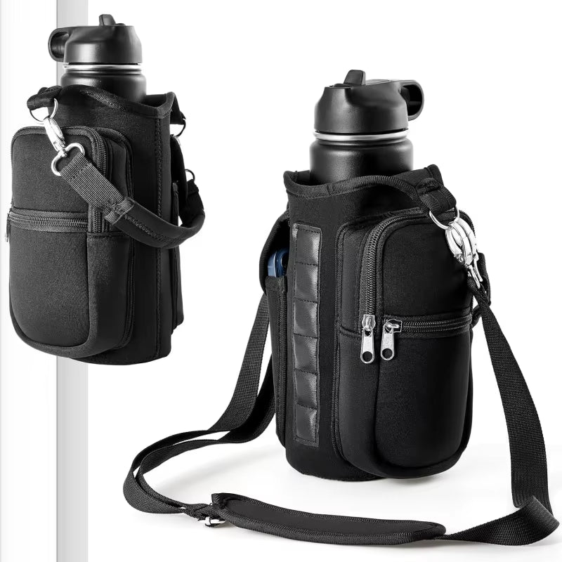 Revolutionary Magnetic Water Bottle Holder - Convenient Carrier Bag with Phone Pocket and 6 Strong Magnets for All Your Fitness Needs