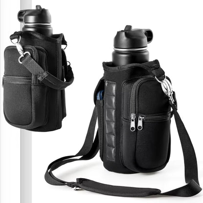 Revolutionary Magnetic Water Bottle Holder - Convenient Carrier Bag with Phone Pocket and 6 Strong Magnets for All Your Fitness Needs
