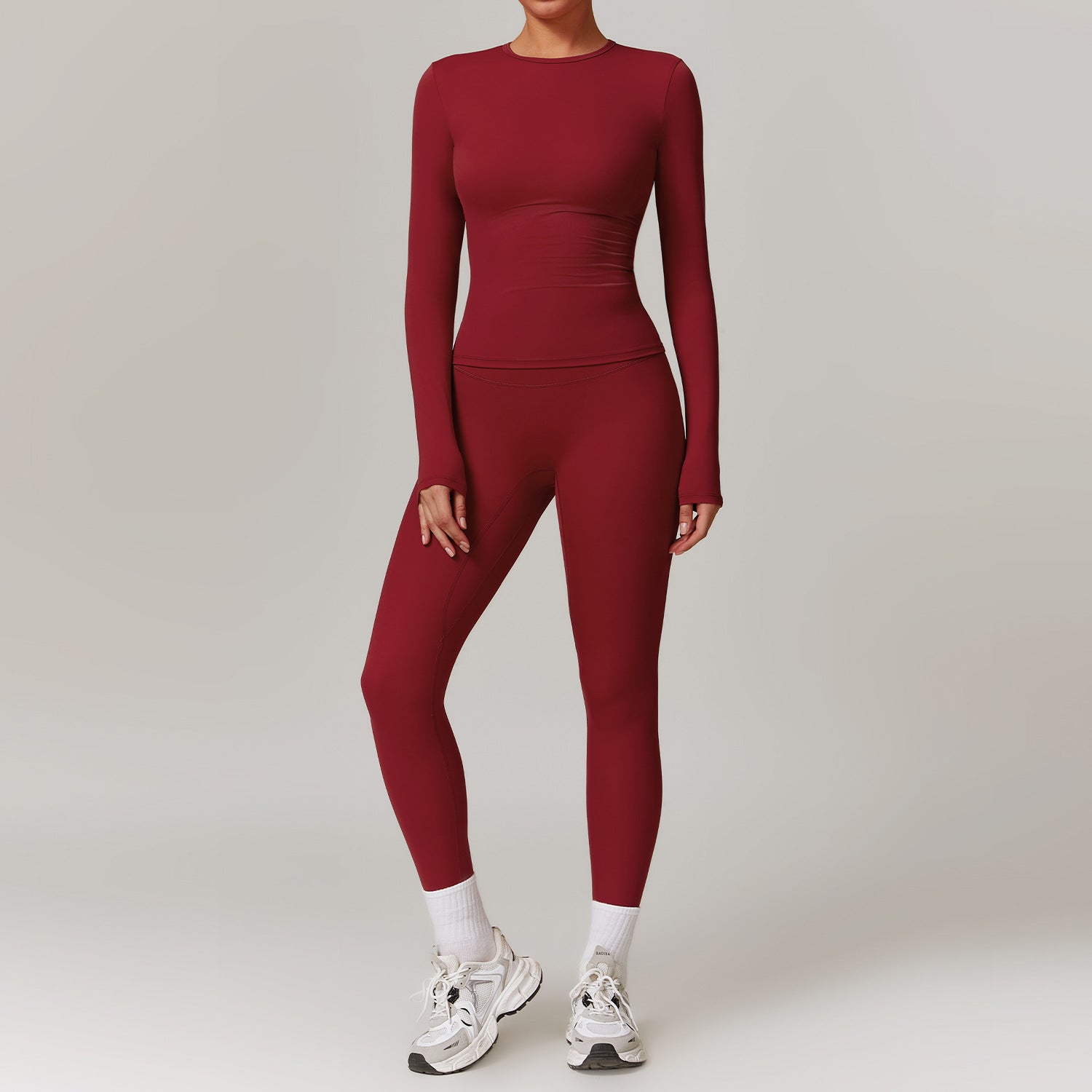 Stylish Quick-Drying Yoga Set - Long Sleeve Top & High Waist Leggings for Ultimate Comfort and Performance