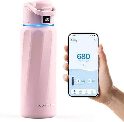 Stay Hydrated in Style: The WaterH Boost Smart Water Bottle - 32 Oz with Hydration Tracking App & Insulation