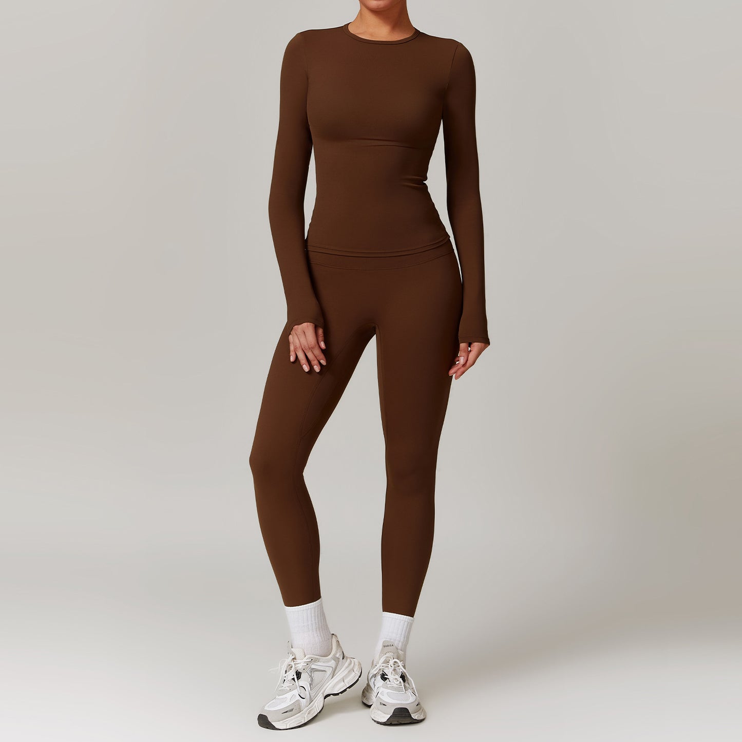Stylish Quick-Drying Yoga Set - Long Sleeve Top & High Waist Leggings for Ultimate Comfort and Performance
