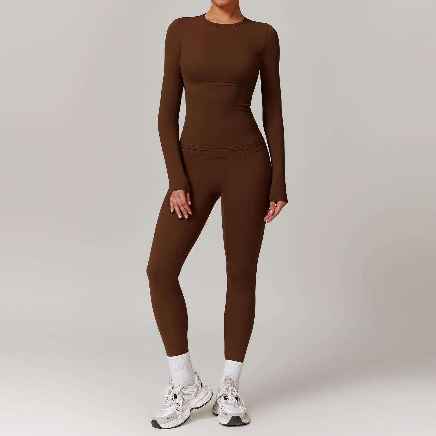 Stylish Quick-Drying Yoga Set - Long Sleeve Top & High Waist Leggings for Ultimate Comfort and Performance